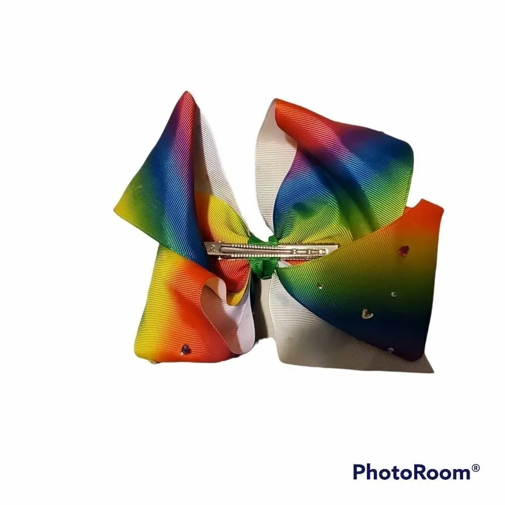 GIRLS Rainbow Ribbon Hair Bow